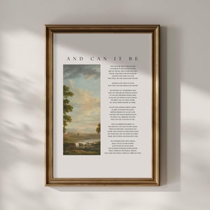 And Can It Be | Christian Hymn Wall Art | Vintage Lyrics Print | Worship Song Printable | Faith-Based Home Decor, Scripture Art, Hymn Poster