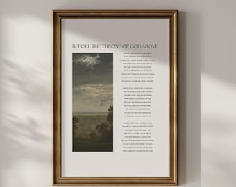 Before The Throne Hymn Art | Vintage Christian Wall Art | Classic Hymn Print | Hymn Digital Art | Christian Gifts | Religious Art