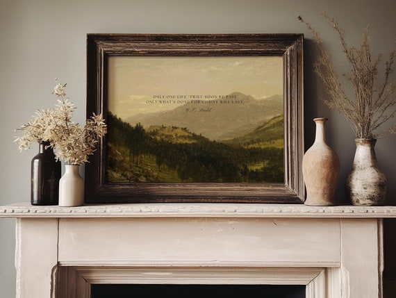 C.T. Studd Wall Art | Christian Quote Digital Download | Religious Home Decor | Missionary, Baptism, Pastor Gift | Vintage Landscape Print