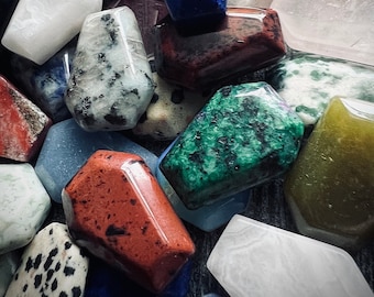 Mini Coffin Shaped Crystal | Natural Carved Witchy Decor | Metaphysical & Spiritual Talismans