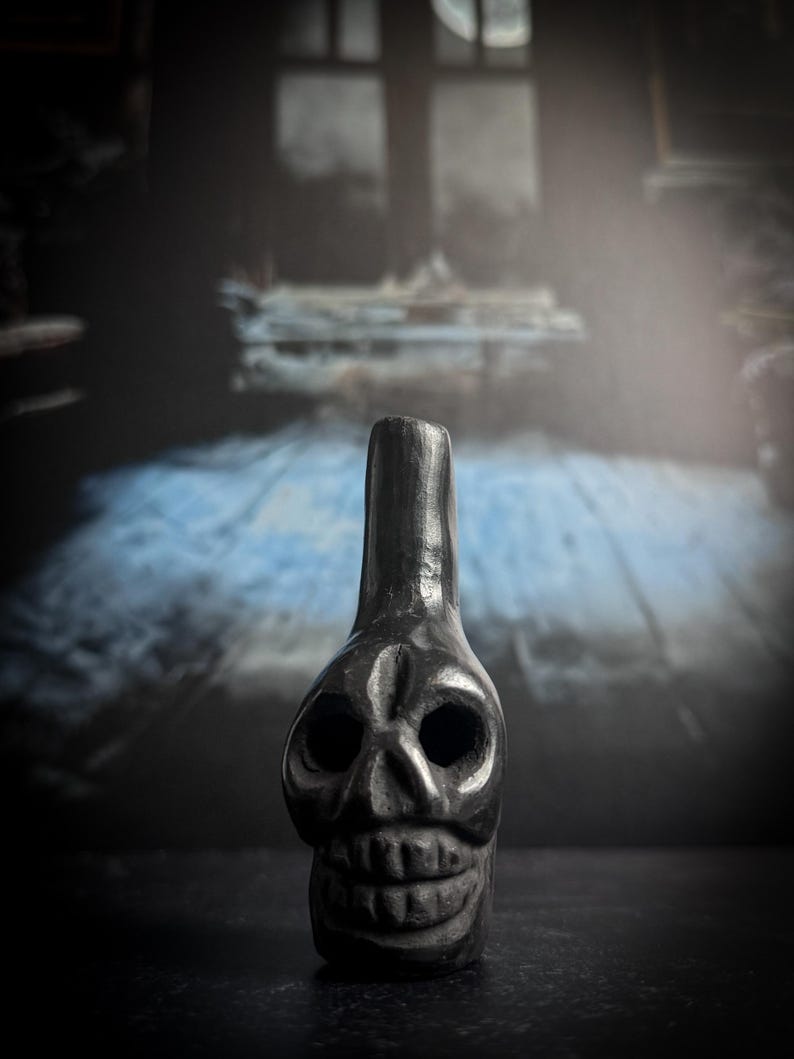 handmade clay aztec death whistles
