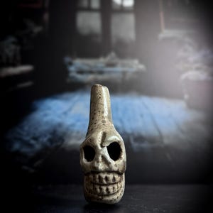handmade clay aztec death whistles