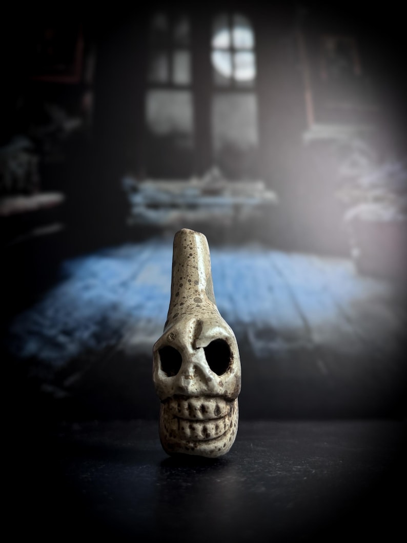 handmade clay aztec death whistles