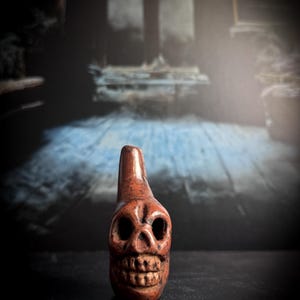 handmade clay aztec death whistles