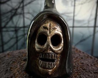 Reaper Azteekse doodsfluit | Handgemaakt authentiek klei-ritueel instrument | Oddity Curiosity verzamelstuk | Unieke schreeuwende schedel