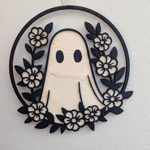 Floral Ghost Spooky Ghost Natural Halloween Decor Flowers Ghost Round Ghost