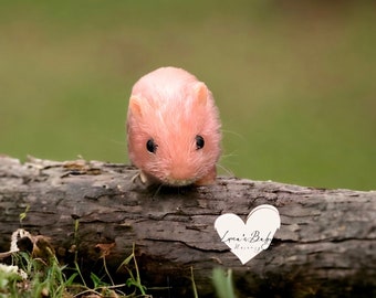 Teacup Hamster Adoption Gift Set, Rosy Pink Reborn Hamster