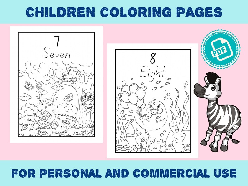10 Animal Number Coloring Pages for Learning Fun