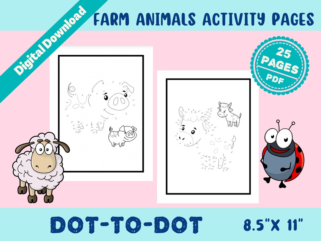 25 Farm Animal Activity Pages Instant Download Printable - Etsy