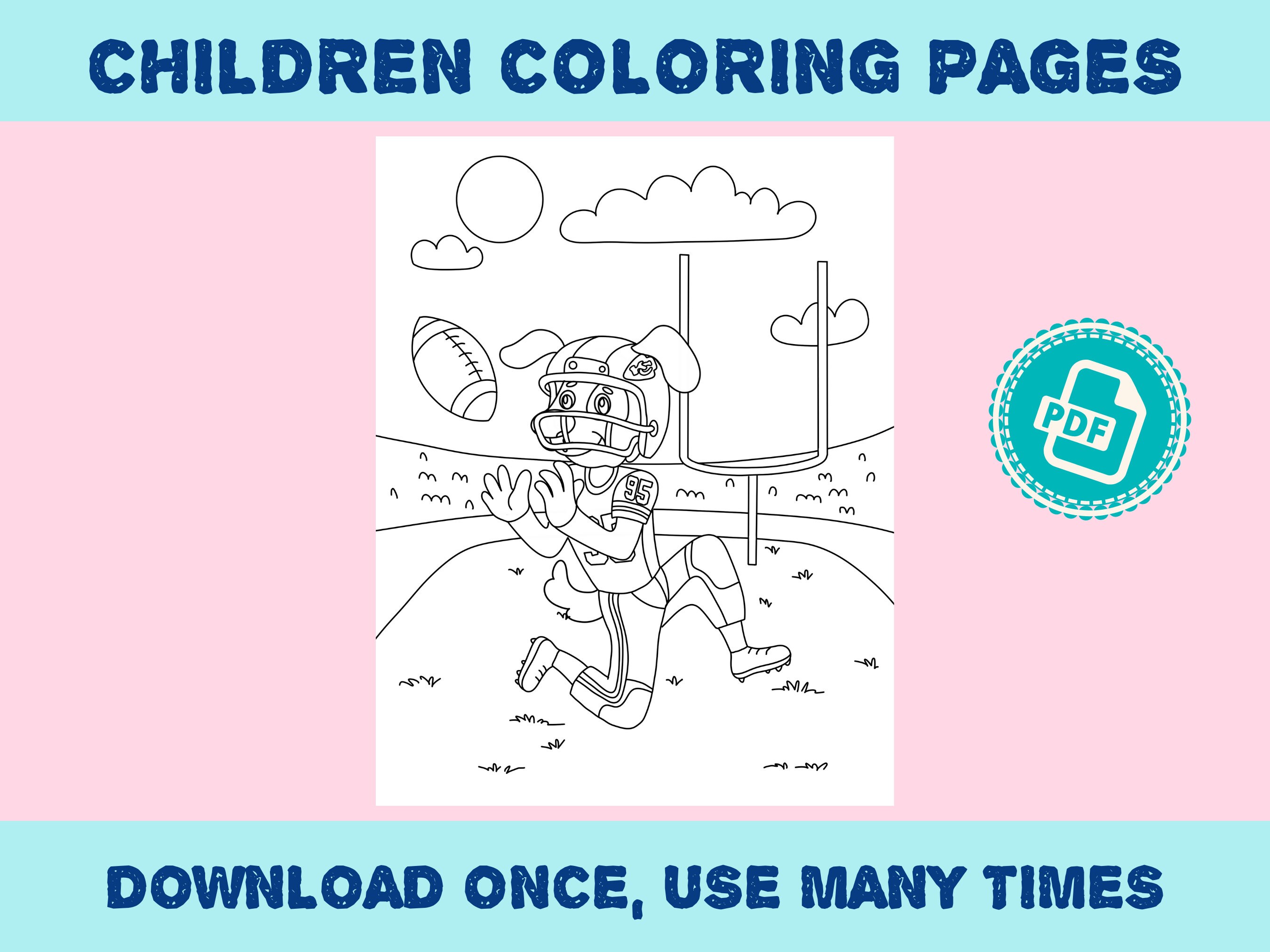 4 Kansas City Chiefs Coloring Pages Instant Download PDF Printable