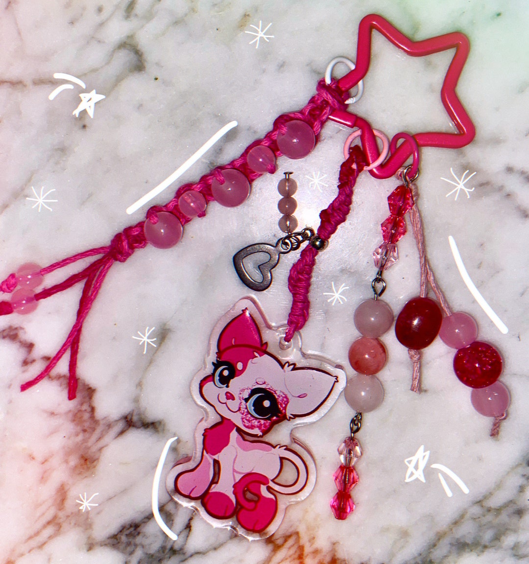 Littlest Pet Shop 2291 Cat Keychain Glitter Etsy