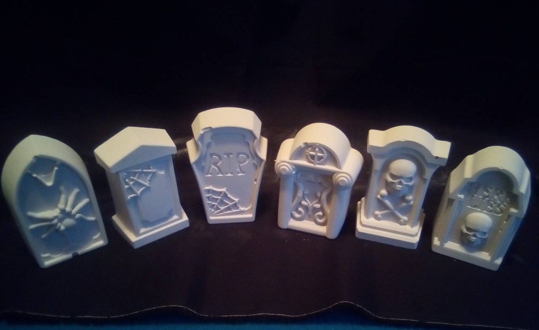 Ready to Paint Halloween Tombstones Etsy