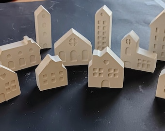 Ready to Paint Small Christmas Village