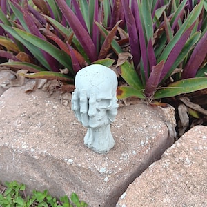 Concrete Ready to Paint Skull in Hand