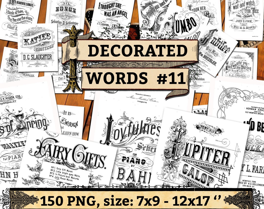 DECORATED WORDS 11 Pack of 150 Vintage Notated Sheet Music Etsy