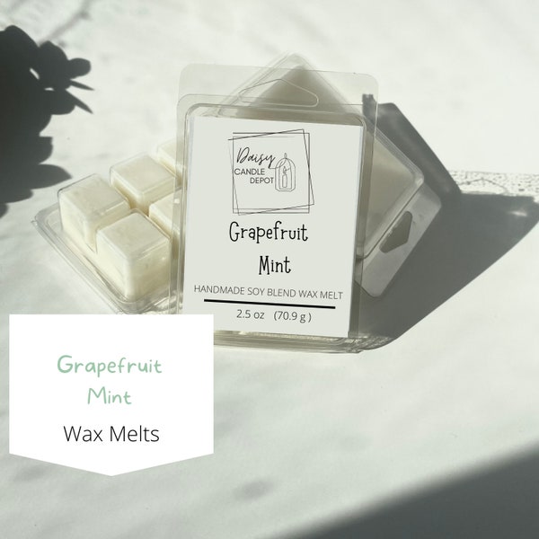 Grapefruit Mint Wax Melts, Snap Bar Wax Melts, Fall Winter Spring Summer Scents,  Food/Bakery Scent Wax Melts, Strong Wax Melts, Soy Blend