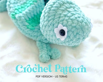 Charlie the Chameleon | Digital PDF Crochet Pattern | Amigurumi Crochet Snuggler