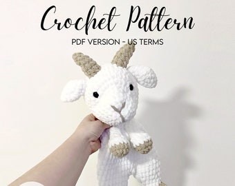 Georgie the Goat No-Sew | Digital PDF Crochet Pattern | Amigurumi Crochet Lovey