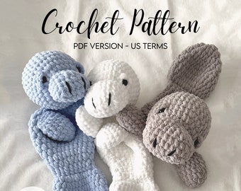 Marley the Manatee | Digital PDF Crochet Pattern | Amigurumi Crochet Snuggler