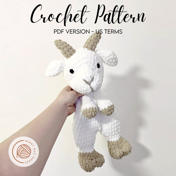 Georgie the Goat No-Sew | Digital PDF Crochet Pattern | Amigurumi Crochet Lovey