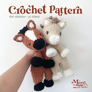 Derby the Horse | Digital PDF Crochet Pattern | Amigurumi Crochet Snuggler