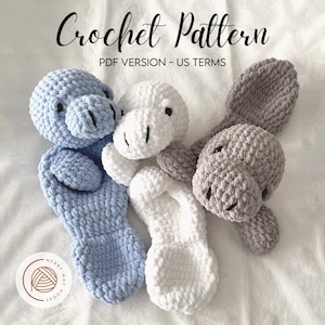 Marley the Manatee | Digital PDF Crochet Pattern | Amigurumi Crochet Snuggler