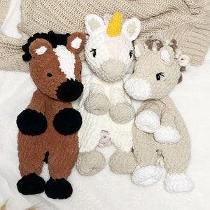 Crochet Derby the Horse Lovey Handmade Amigurumi Snuggler