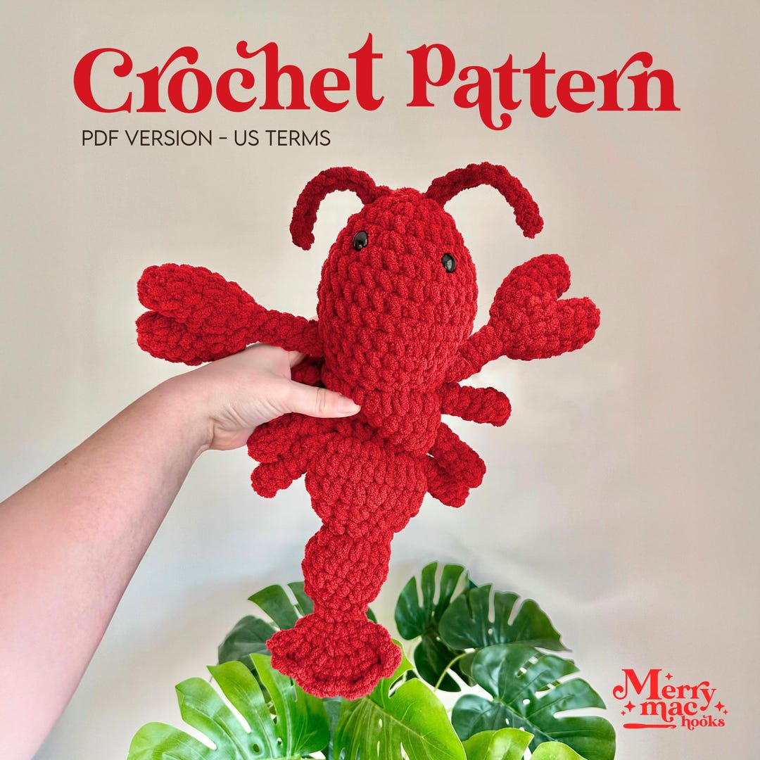 Lenny the Lobster | Digital PDF Crochet Pattern | Amigurumi Crochet ...