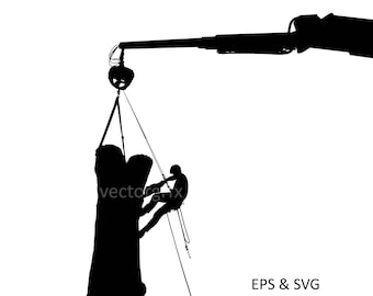 Arborist Tree Removal Vector Art, Chainsaw Silhouette (Digital Download)