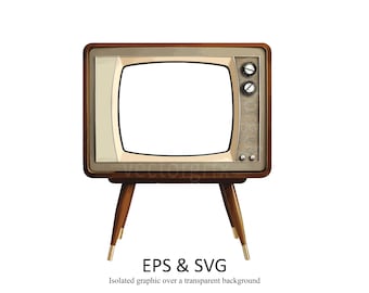 1960's Vintage Television Frame Clipart (Digital Download)