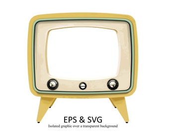 Sublimation Design. Retro TV Clipart, Cartoon Television Vector (EPS, SVG)