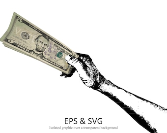 Hand Holding Money Vector Graphic (Digital Download)