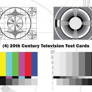 20th Century TV Test Pattern Vector Art, EPS, SVG Bundle (Digital Download)