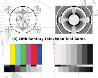 20th Century TV Test Pattern Vector Art, EPS, SVG Bundle (Digital Download)