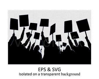 Exercice du droit constitutionnel de se réunir, manifestants, dialogue, droits des peuples, manifestation, droits des travailleurs, art vectoriel