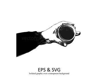 Barista Coffee Cup Vector Graphic (Digital Download)