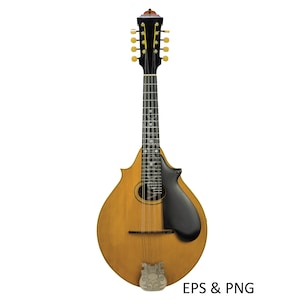 Vintage mandolin isolated on a transparent background. Vector Graphic, acoustic music, musical instrument, bluegrass music, musician, photo