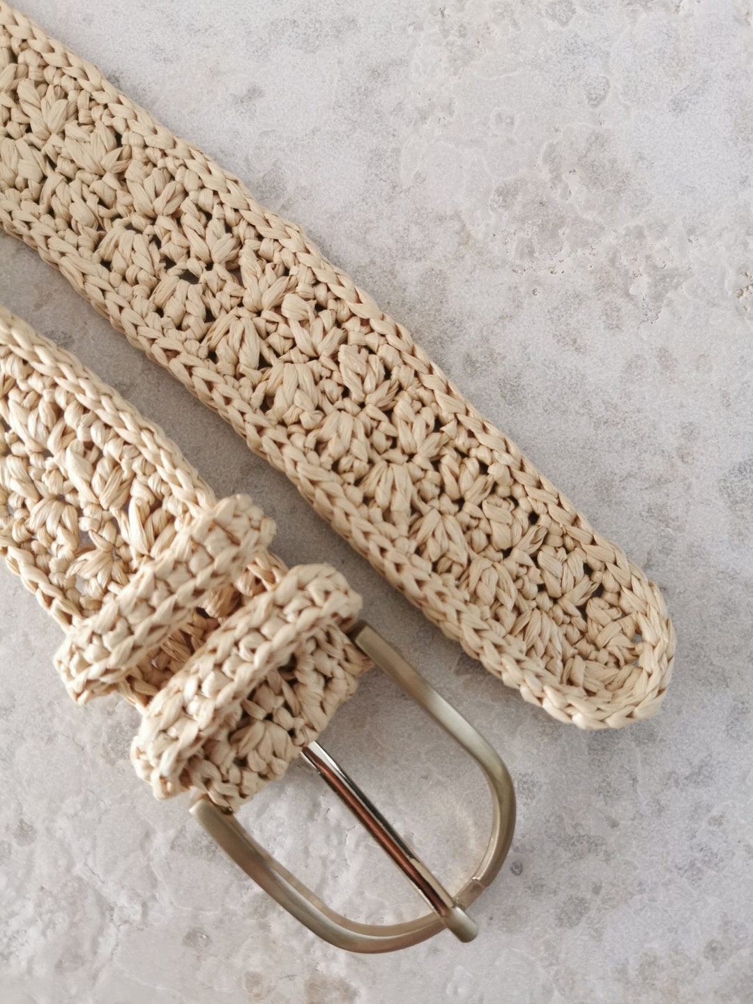 Crocheted Raffia Belt FLORES Raffia Belt, Straw Belt, Waist Belt ...