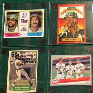 Oakland A’s Immortal Legends Baseball Card Coasters: Reggie, Rickey, Stewart, Bash Brothers.  Long live the Oakland Athletics!