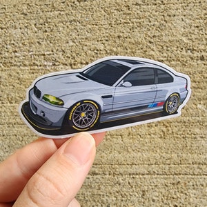 BMW M3 E46 Race Car Sticker - High Quality Water Resistant Sticker Modified Classic