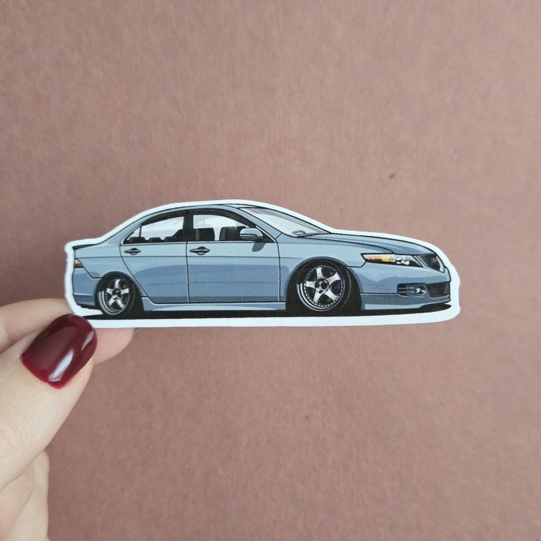 Acura TSX Gray Car Race Car Sticker - High Quality Water Resistant ...