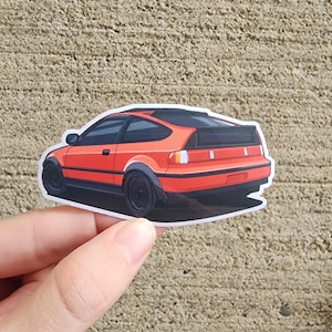 Honda CRX SI Race Car Sticker - High Quality Water Resistant Sticker Modified Classic