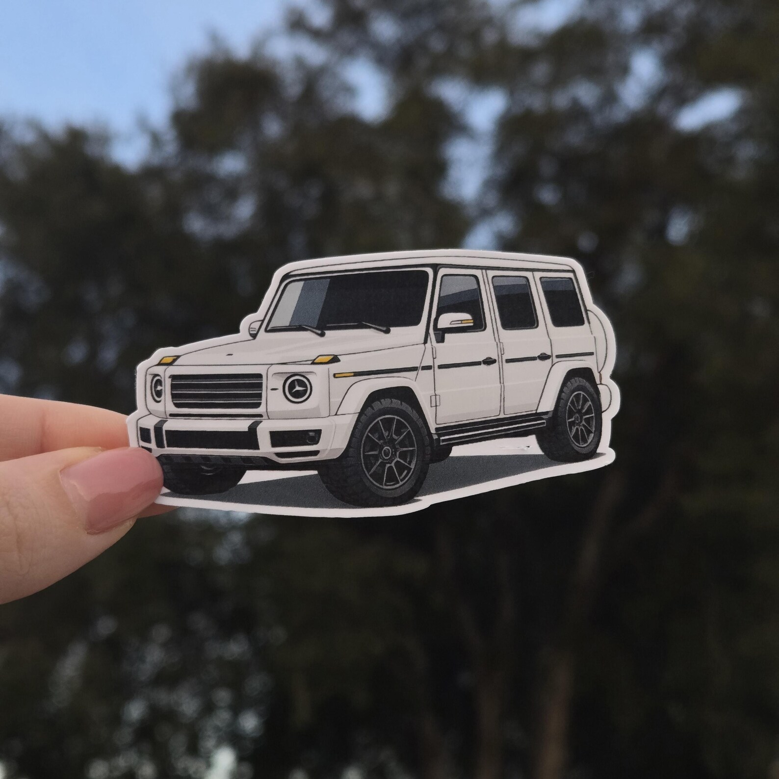 Mercedes Racing Stickers Mercedes G-wagon White Car Race Car Sticker - High Quality Water ...