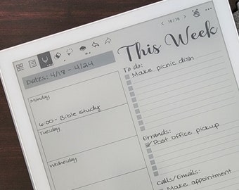 Supernote Weekly Agenda Template