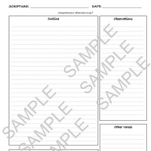 Bible Study Worksheet