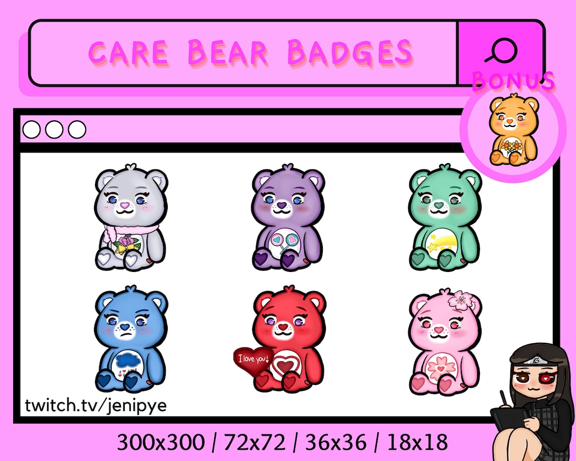 Care Bear Badges Etsy