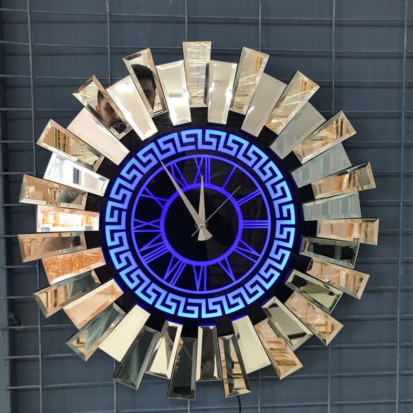 Mirror Wall Clock Etsy