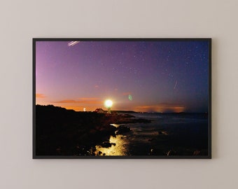 Maine Photo Print - Portland Head Light at Nightfall