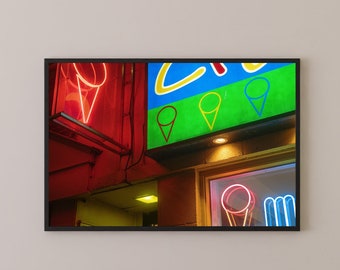 Montreal Photo Print - Abstract Neon Ice Cream Sign