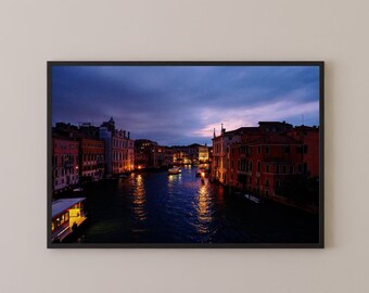 Impresión fotográfica de Venecia - Hora azul en el Gran Canal